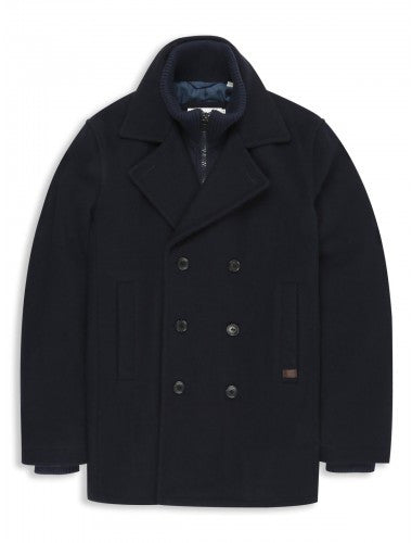 Funnel Neck Melton Peacoat